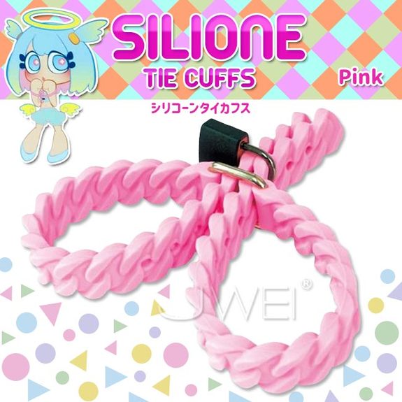 日本原裝進口EXE．SILIONE TIE CUFFS 心型麻花安全綑綁矽膠SM上鎖手銬-粉色/紫色